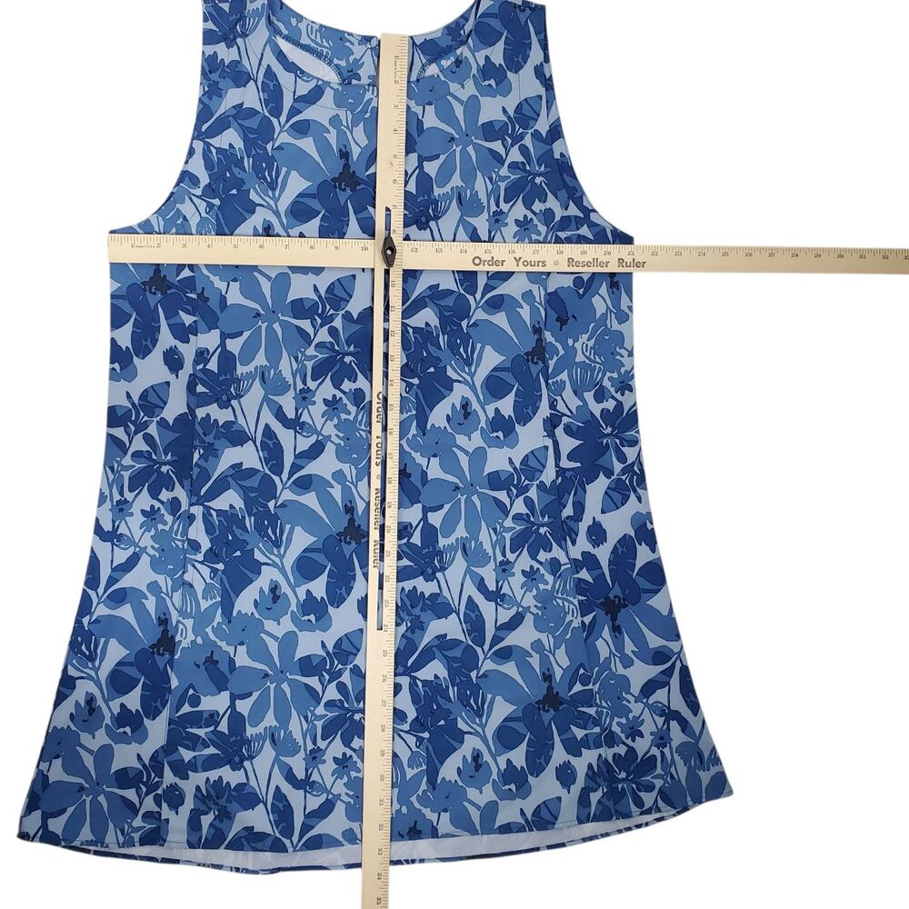 RipSkirt Hawaii Sun Dress Short Sz L Blue Floral Sleeveless Pockets Lightweight - Picture 11 of 13
